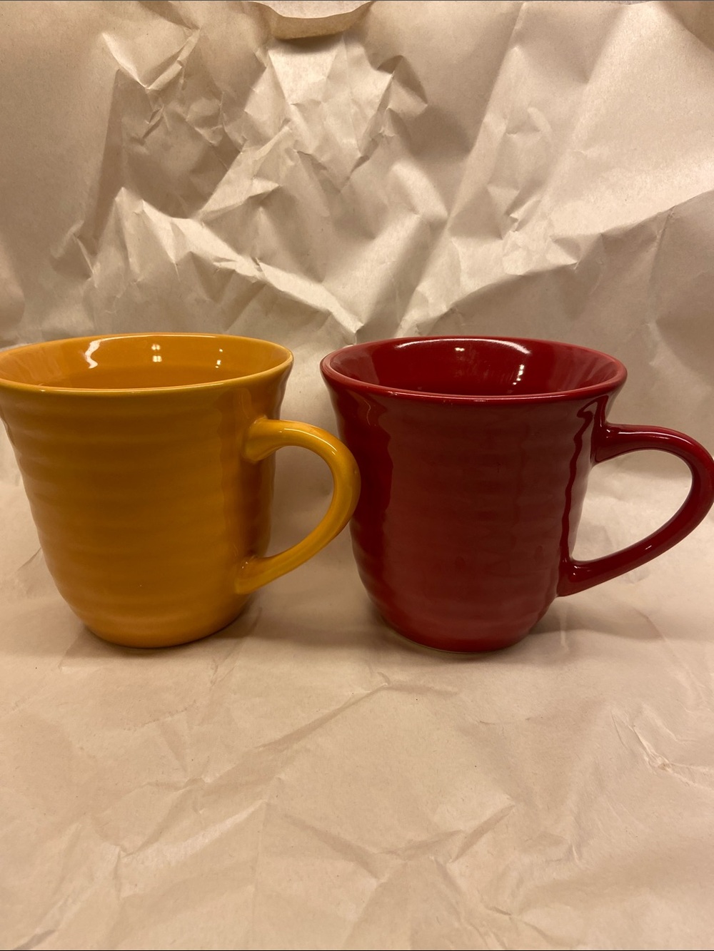 Todays Home Yellow and Red Ceramic Mugs - Set of 2